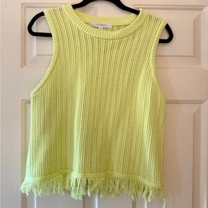 Neon Yellow Fringe Knit Tank
